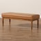 Baxton Studio Arvid Mid-Century Modern Tan Faux Leather and Walnut Brown Finished Wood Dining Bench 175-10839-Zoro - alternate 3